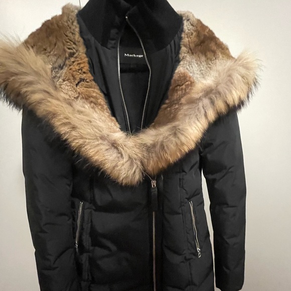 New MACKAGE TRISH down coat with natural fur Signature Collar Size XS - Picture 5 of 16